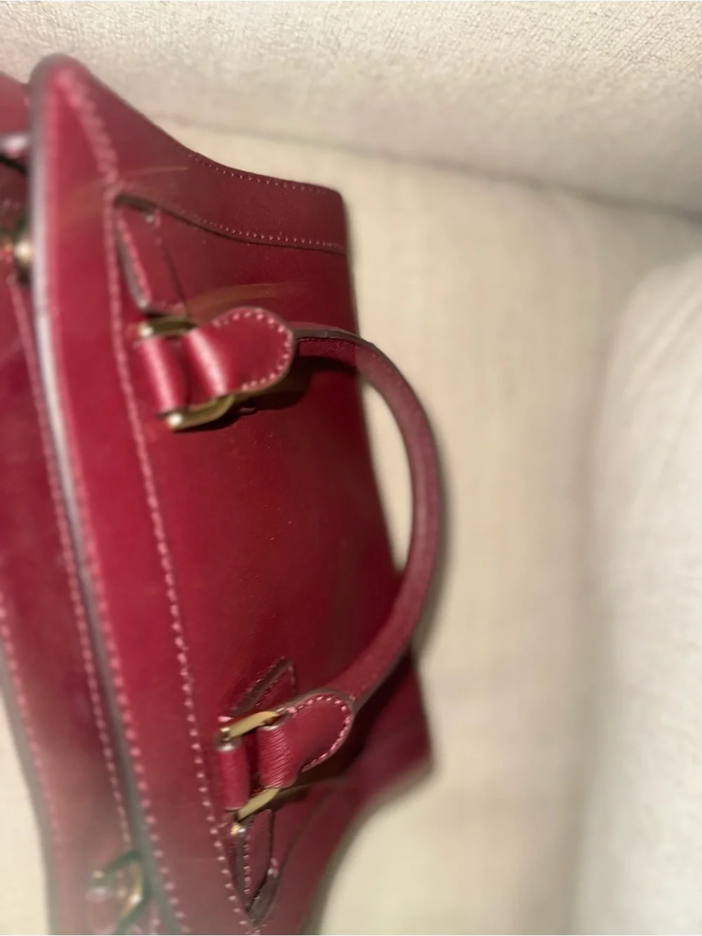 Michael Kors Bordeaux Saffiano Leather Satchel with Gold Hardware